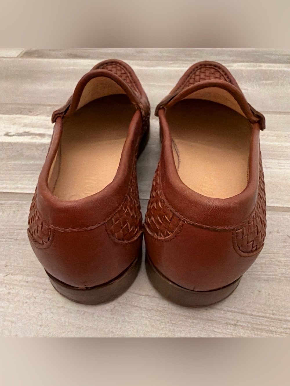 J. Crew Winona Penny Loafers in Woven Italian leather Women's Size 9 Brown - Picture 10 of 15